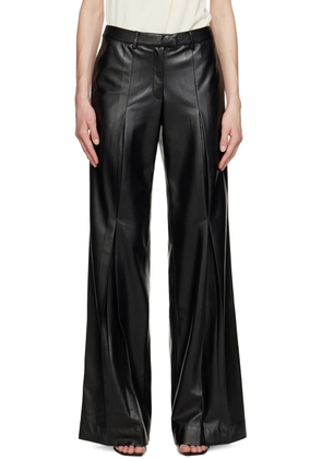 Aya Muse Black Vortico Faux-Leather Trousers