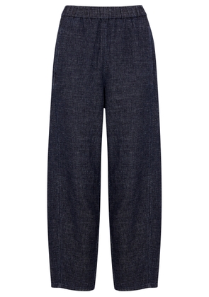 Eileen Fisher Tapered-leg Woven Trousers - Dark Blue - L (UK 18-20 / XL)