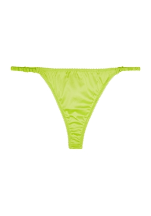 Love Stories Lily Ruffled Satin Thong - Lime