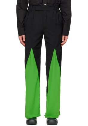 STRONGTHE SSENSE Exclusive Black & Green Two-Tone Trousers