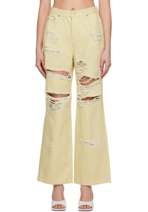 lesugiatelier Yellow Distressed Jeans