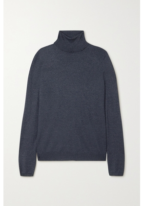 Brunello Cucinelli - Metallic Cashmere-blend Turtleneck Sweater - Blue - xx small,x small,small,medium,large,x large,xx large