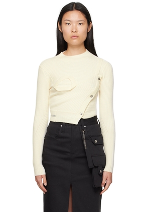 Feng Chen Wang Off-White Ribbed Sweater