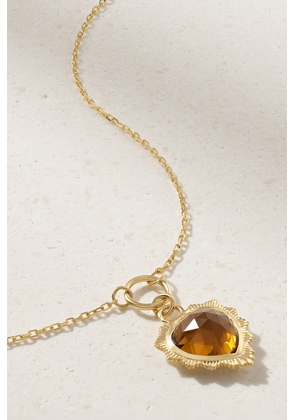 Foundrae - Gemstone Heart 18-karat Gold Citrine Necklace - One size