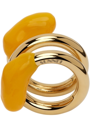 SUNNEI Gold & Orange Double Fusillo Ring