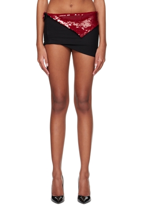 LaQuan Smith Black & Red Paneled Miniskirt