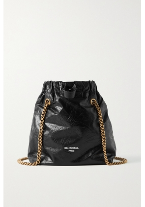 Balenciaga - Crinkled-leather Shoulder Bag - Black - One size
