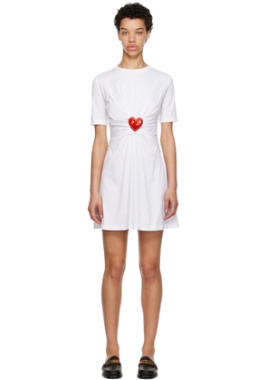 Moschino White Inflatable Heart Minidress