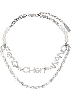 Feng Chen Wang Silver Pearl Diamond Necklace