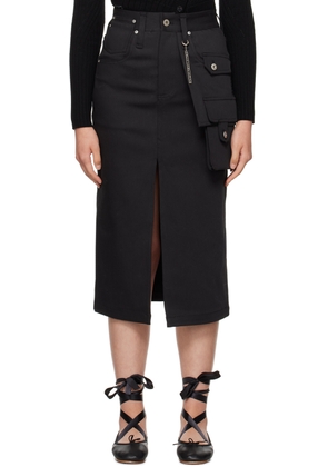 Feng Chen Wang Black Vented Midi Skirt