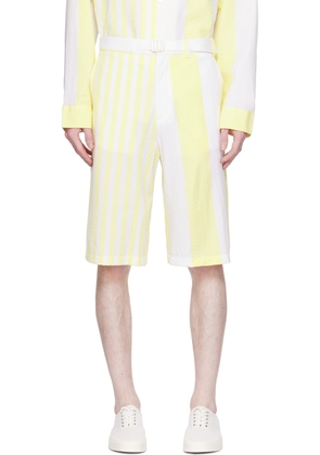 Maison Kitsuné White & Yellow Hotel Olympia Edition Poolside Shorts