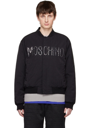 Moschino Black Embellished Bomber Jacket