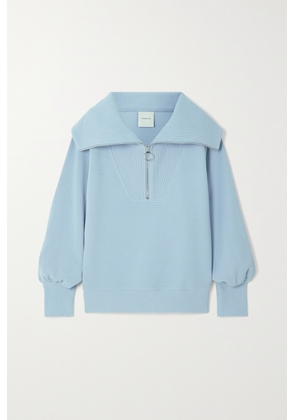 Varley - Vine Ribbed Cotton-blend Jersey Sweatshirt - Blue - xx small,x small,small,medium,large