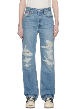 Re/Done Blue High-Rise Loose Jeans