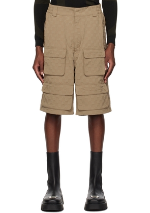MISBHV Taupe Jordan Barrett Edition Embossed Shorts