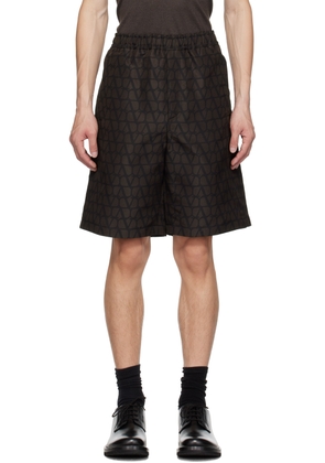 Valentino Brown Printed Shorts