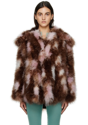 16Arlington Brown & Pink Genoa Feather Coat
