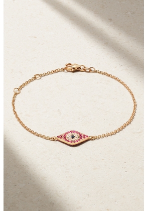 Diane Kordas - Evil Eye 14-karat Rose Gold, Sapphire And Diamond Bracelet - One size