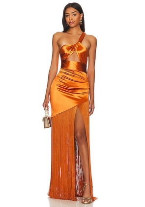 Bronx and Banco Bali Maxi Dress in Metallic Copper. Size L.