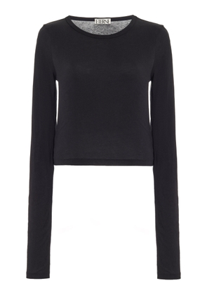 Éterne - Long Sleeve Cotton Modal Top - Black - XS - Moda Operandi