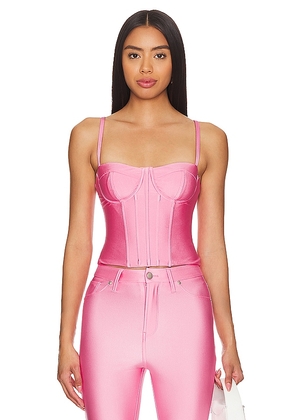 Good American Compression Shine Corset in Pink. Size 2X, L, S, XL, XS.