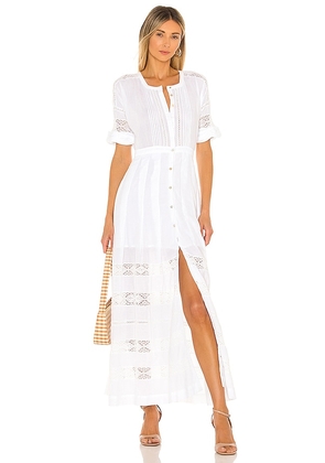LoveShackFancy Edie Dress in White. Size 4 / XL.