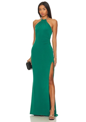 Nookie Captivate Halter Gown in Green. Size S.
