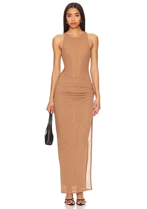 NBD Jolie Maxi Dress in Brown. Size M, XL.
