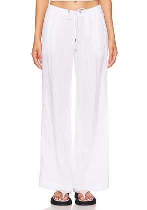 James Perse Wide Leg Relaxed Linen Pant in White. Size 3/L.