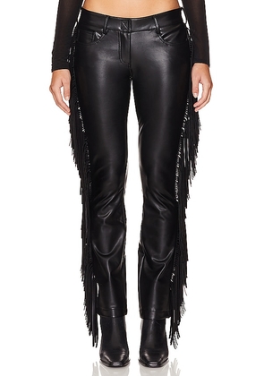 Norma Kamali Fringe Boot Leg Jean in Black. Size L, S, XL, XS.