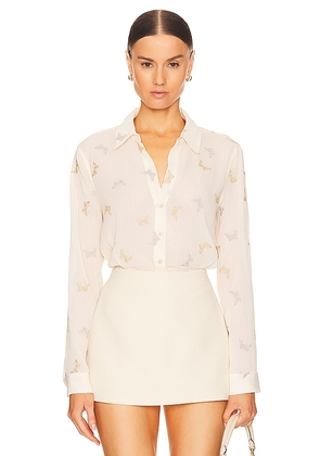 L'AGENCE Laurent Blouse in White. Size M, S, XL, XS.