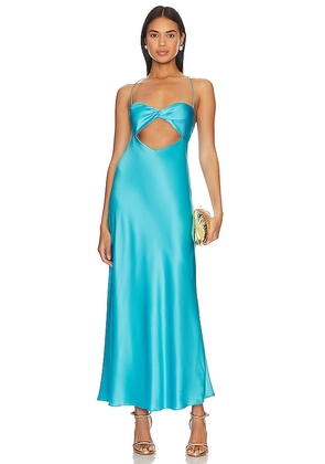 The Sei Twist Bandeau Cut Out Dress in Teal. Size 8.