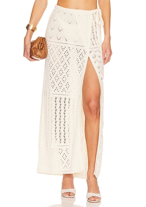 Tularosa Thea Maxi Skirt in Ivory. Size M, S, XL, XS.