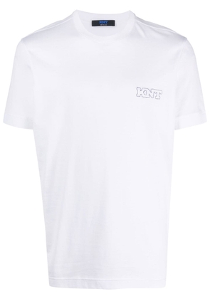 Kiton logo-embroidered cotton T-shirt - White