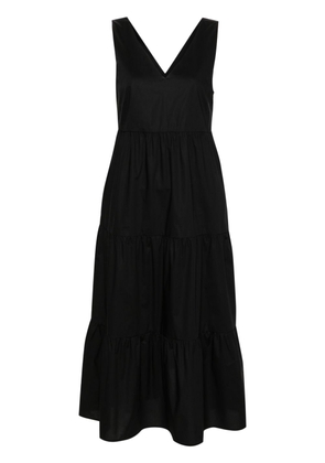 Woolrich V-neck cotton maxi dress - Black