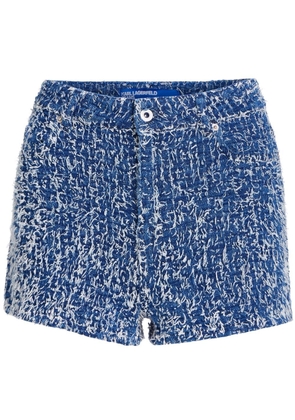 Karl Lagerfeld Jeans bouclé-effect denim shorts - Blue