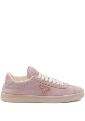 Prada Triangle-logo suede sneakers - Pink