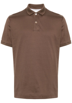 Eleventy fine-knit cotton polo shirt - Brown