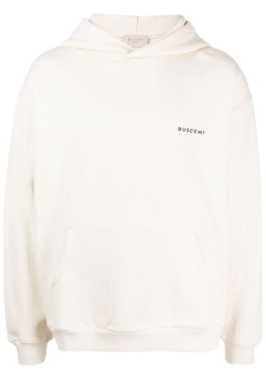 Buscemi logo-plaque cotton hoodie - White