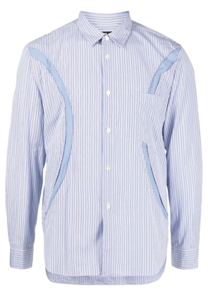 Comme des Garçons Homme Deux striped panelled long-sleeve shirt - Blue