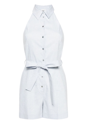 Claudie Pierlot pointed-collar buttoned playsuit - Blue