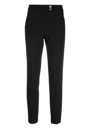 LIU JO gold-buttons slim-fit trousers - Black