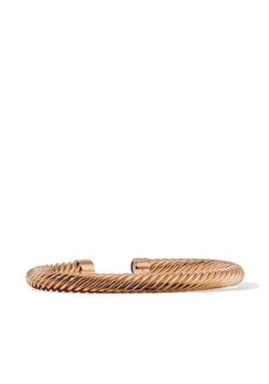 David Yurman 7mm 18kt rose gold Cablespira cuff bracelet - Pink