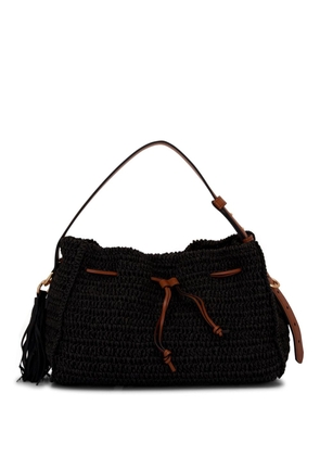 Dorothee Schumacher crochet raffia shoulder bag - Black