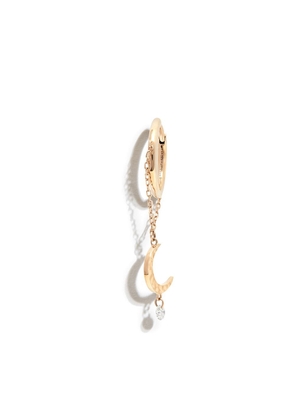 Persée 18kt yellow gold Moon diamond hoop earring