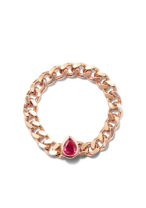 Roxanne First 14kt rose gold Chain ruby ring - Pink