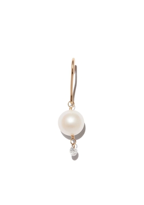Persée 18kt yellow gold Rain Song pearl and diamond drop earring