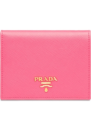 Prada logo-plaque folding wallet - Pink