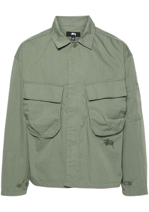 Stüssy embroidered-logo shirt jacket - Green