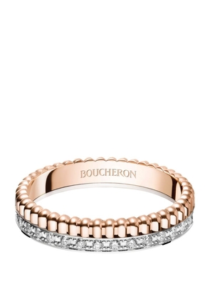 Boucheron Rose Gold, White Gold And Diamond Quatre Radiant Wedding Band